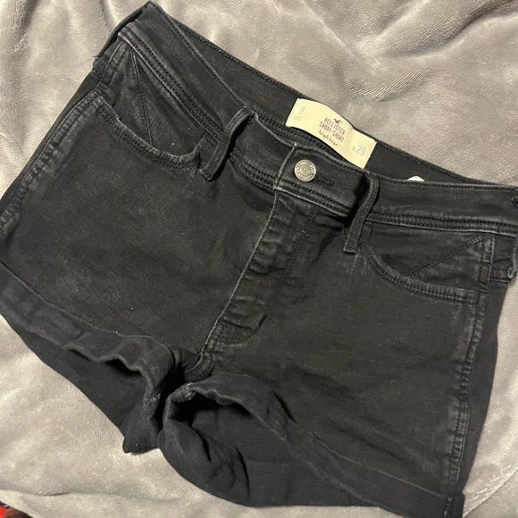 Black Denim Shorts - Picture 1 of 3